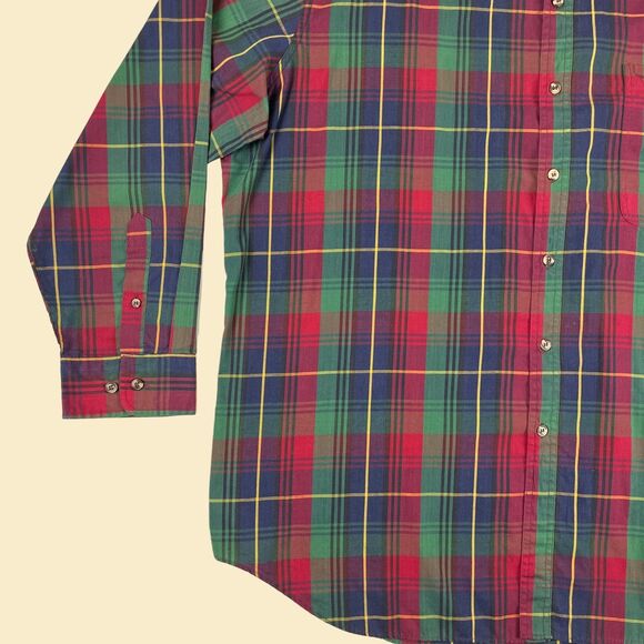 90s XXL plaid shirt by McGregor Classics, vintage 1990s burgundy/green/blue top - Picture 9 of 10